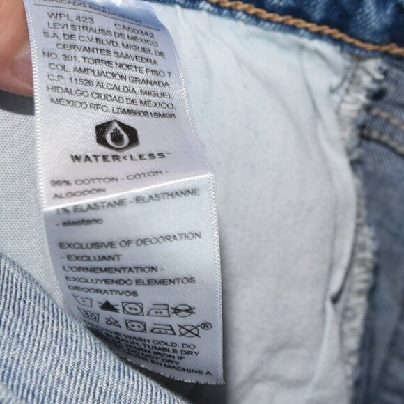 Signature by Levi Strauss Denim Shorts Jort W38 Blue Relaxed Fit 5-Pocket Cutoff - Picture 10 of 11